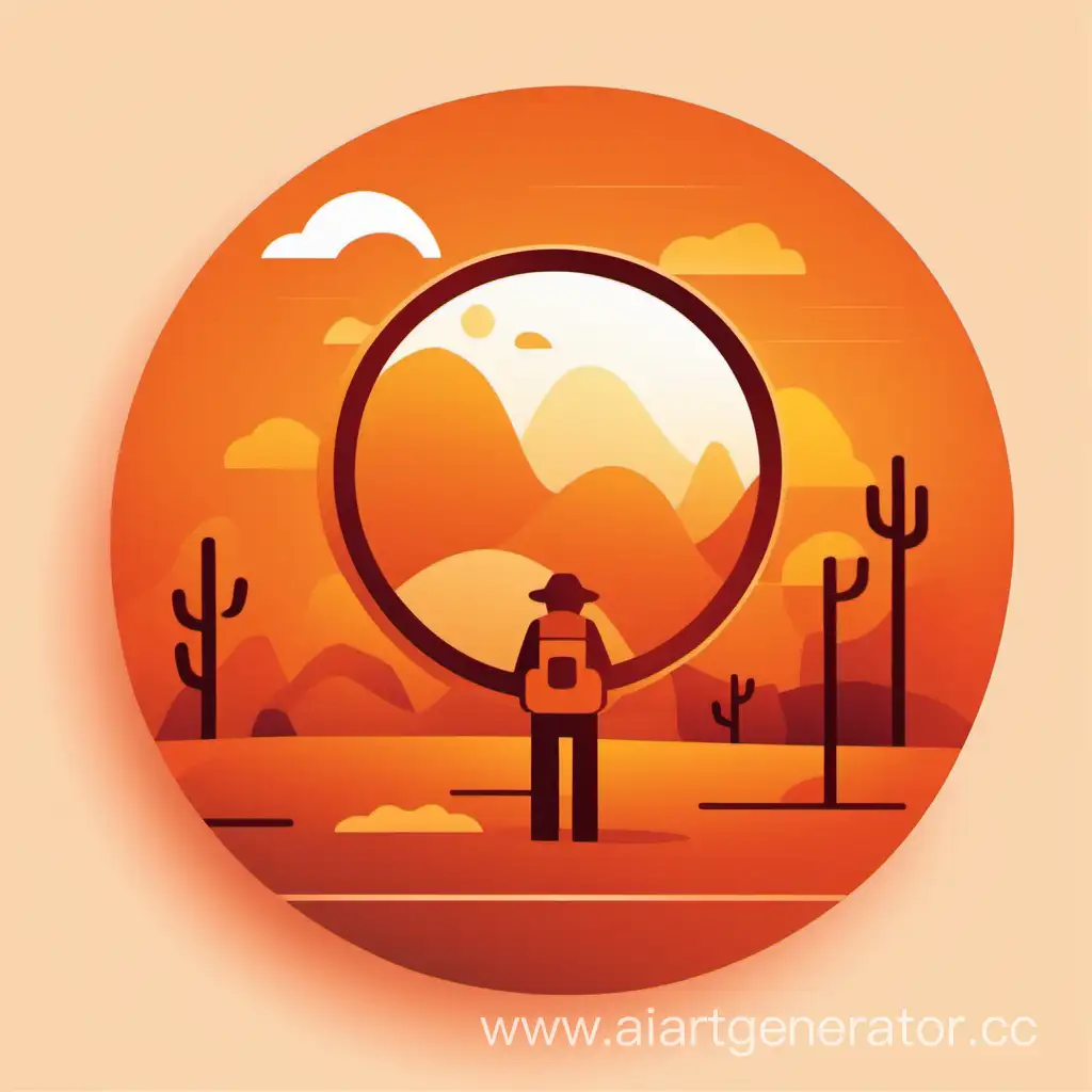 Icon of exploring the theme in warm tones