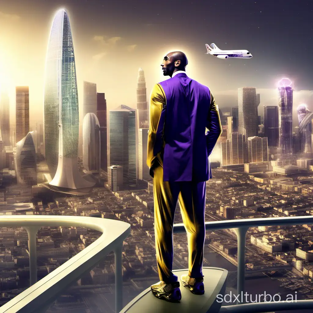 Kobe Bryant is in a future city