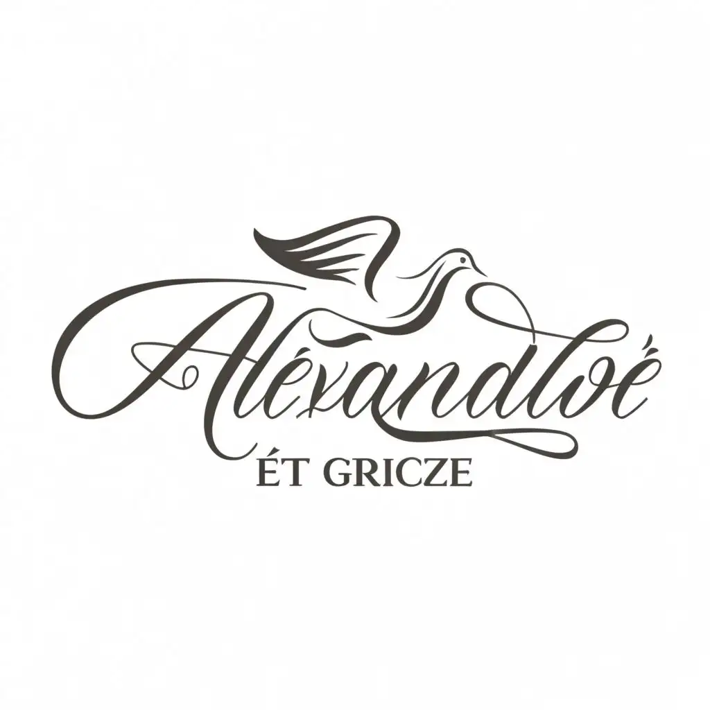 a logo design,with the text "ALEXANDRE and GRÂCE", main symbol:Colombe ,Moderate,be used in Beauty Spa industry,clear background