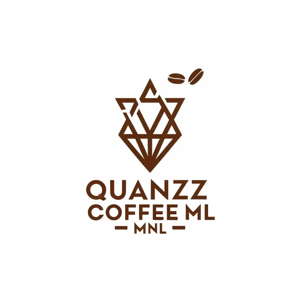 a logo design,with the text "Quartz Coffee MNL", main symbol:Quartz and Coffee bean,complex,be used in Retail industry,clear background