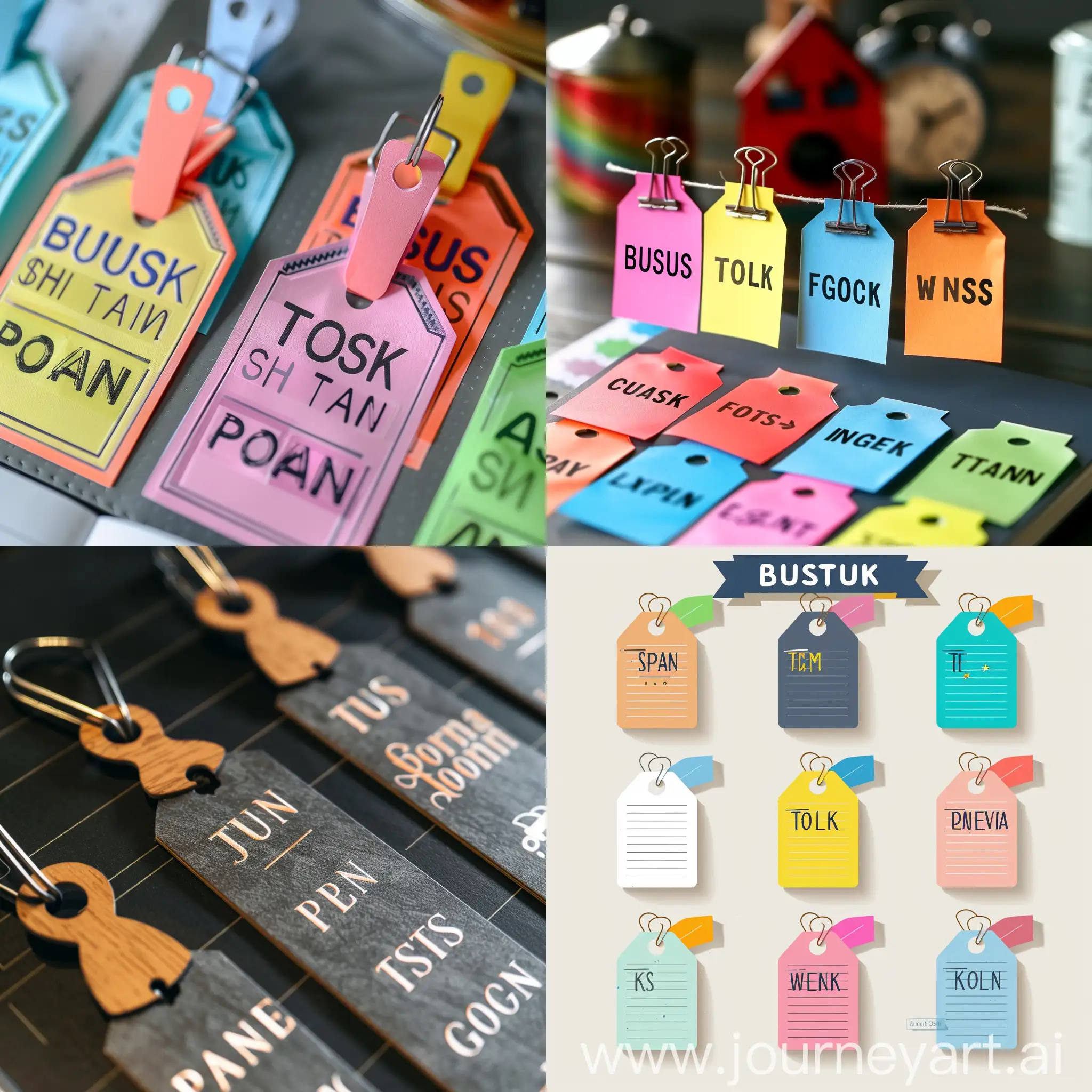 business style labels on finance, planning tasks and goals