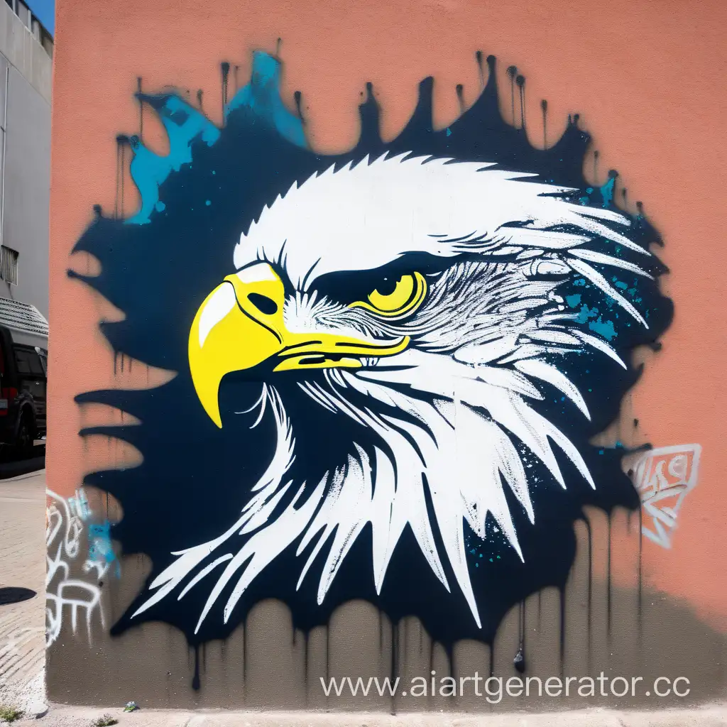 street art stencil 4 colors eagle king