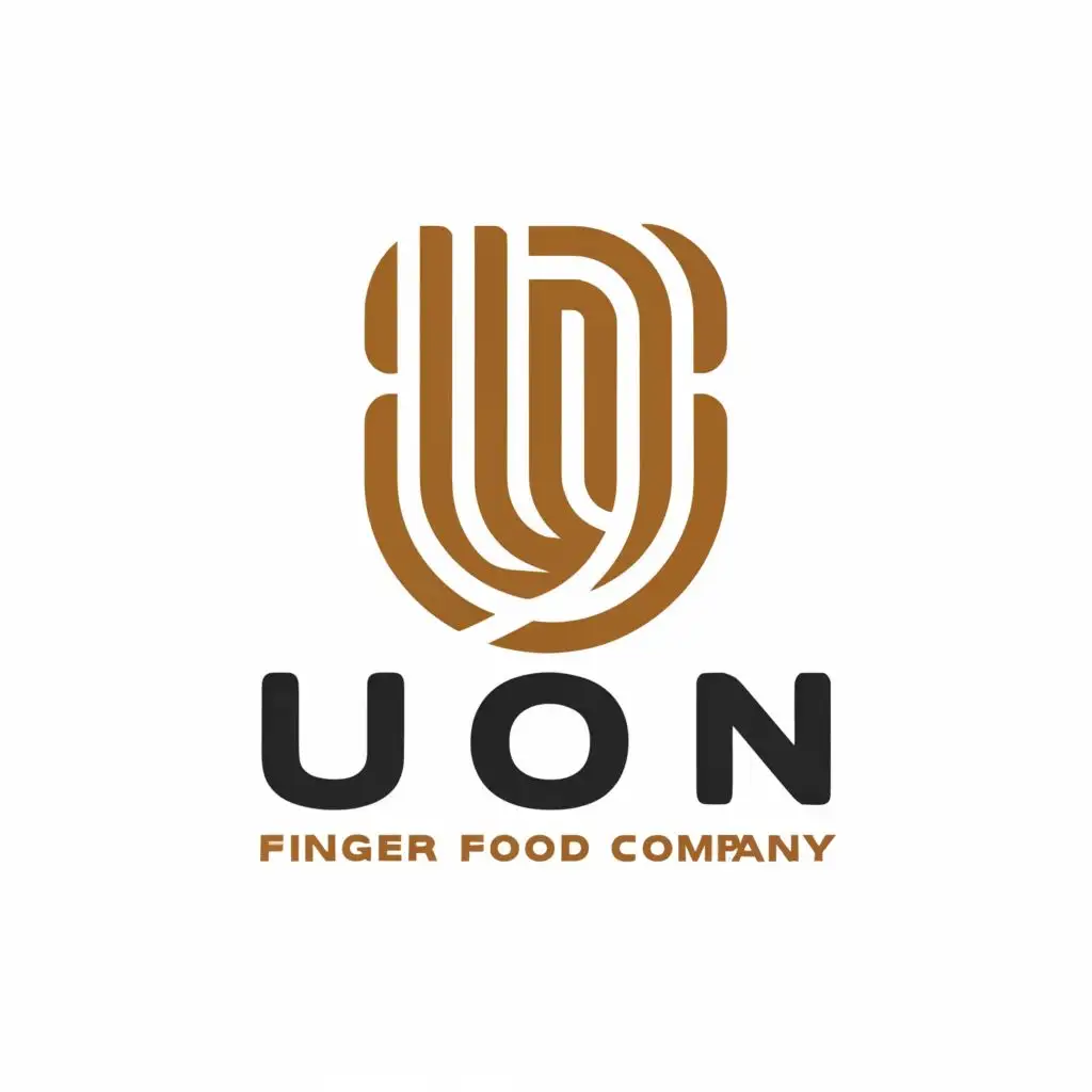 a logo design,with the text "UON", main symbol:Logo in the field of finger food production,Moderate,clear background