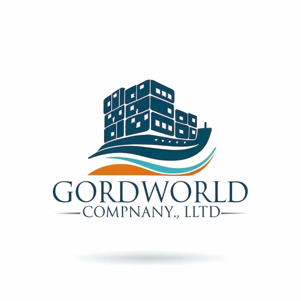 logo, A shipload, with the text "GORDWORLD Company Ltd", typography