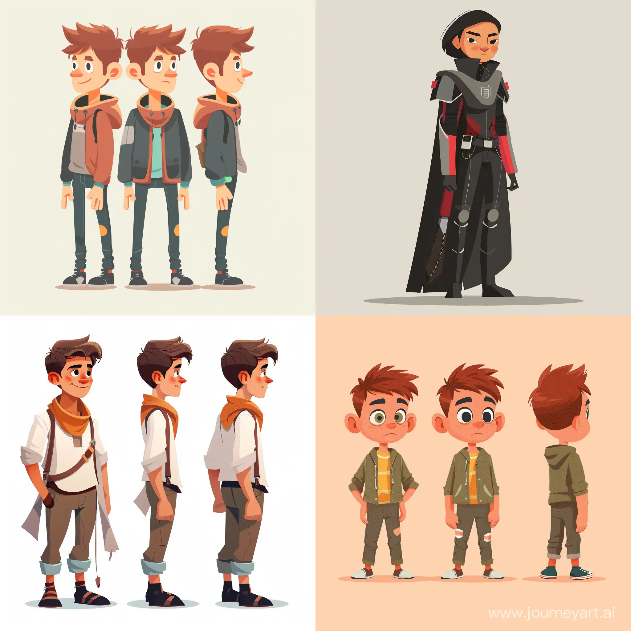 Character design, character concept design, high quality, HD, in flat style