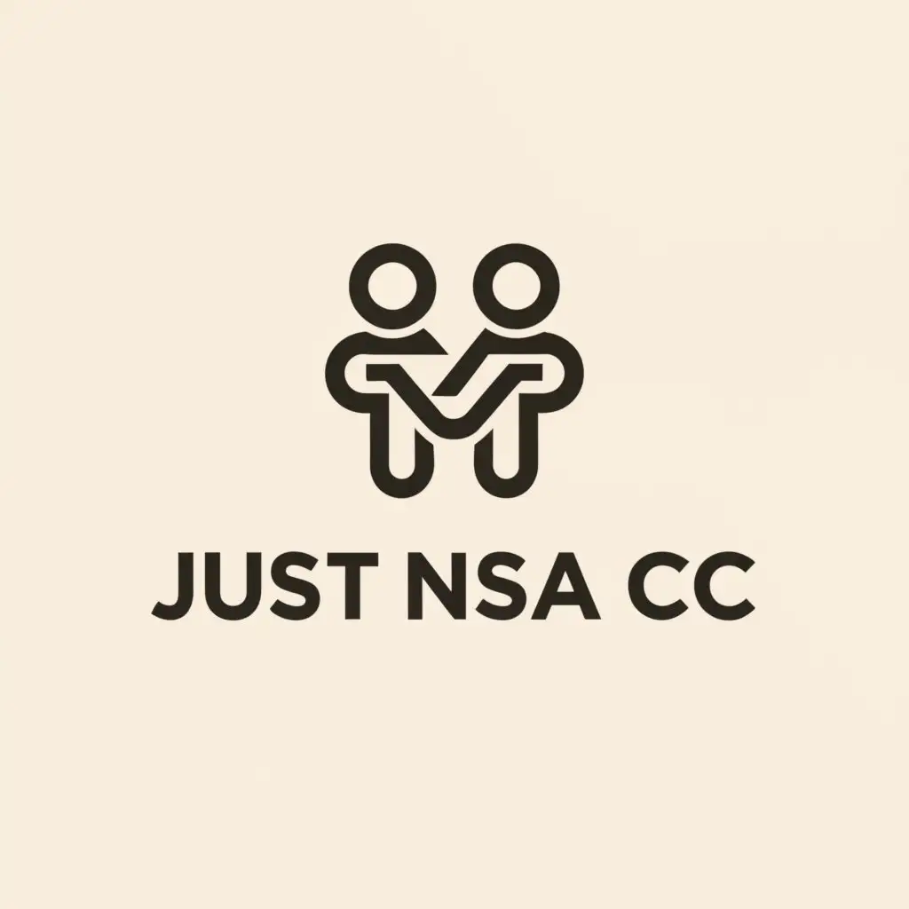 a logo design,with the text "Just NSA CC", main symbol:couple, relationship,Moderate,be used in Home Family industry,clear background