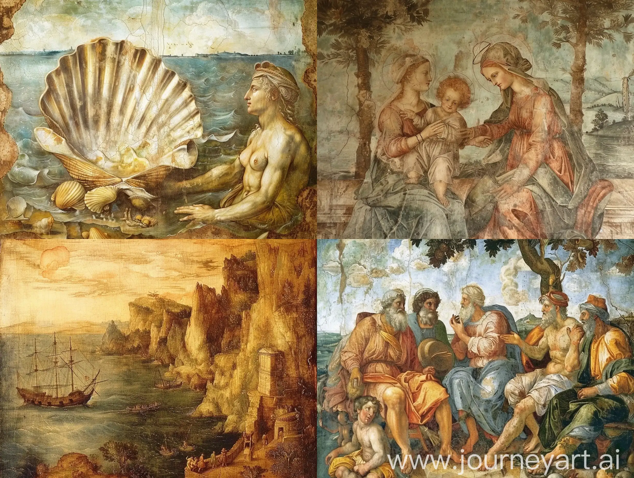 Renaissance-Style-Ionian-Greek-Coastal-Scene-Inspired-by-Leonardo-Da-Vinci