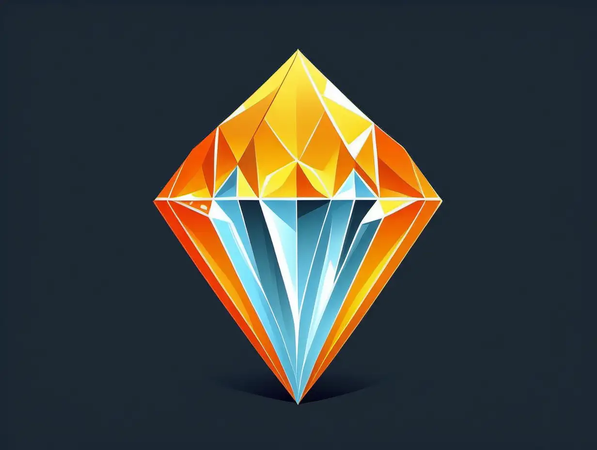 simple, yellow and orange iceberg diamond, vector, simple
