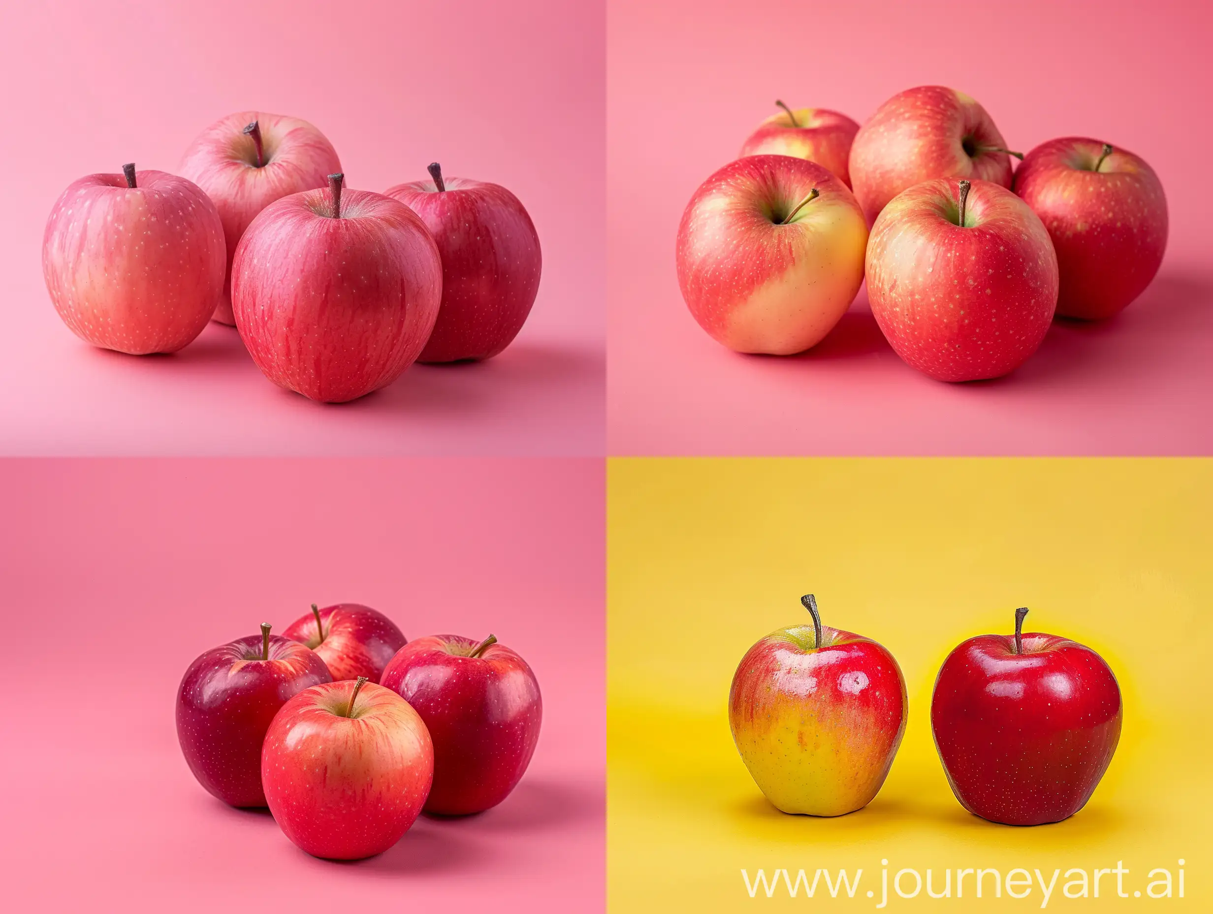 Studio photography with a background of one color of apple