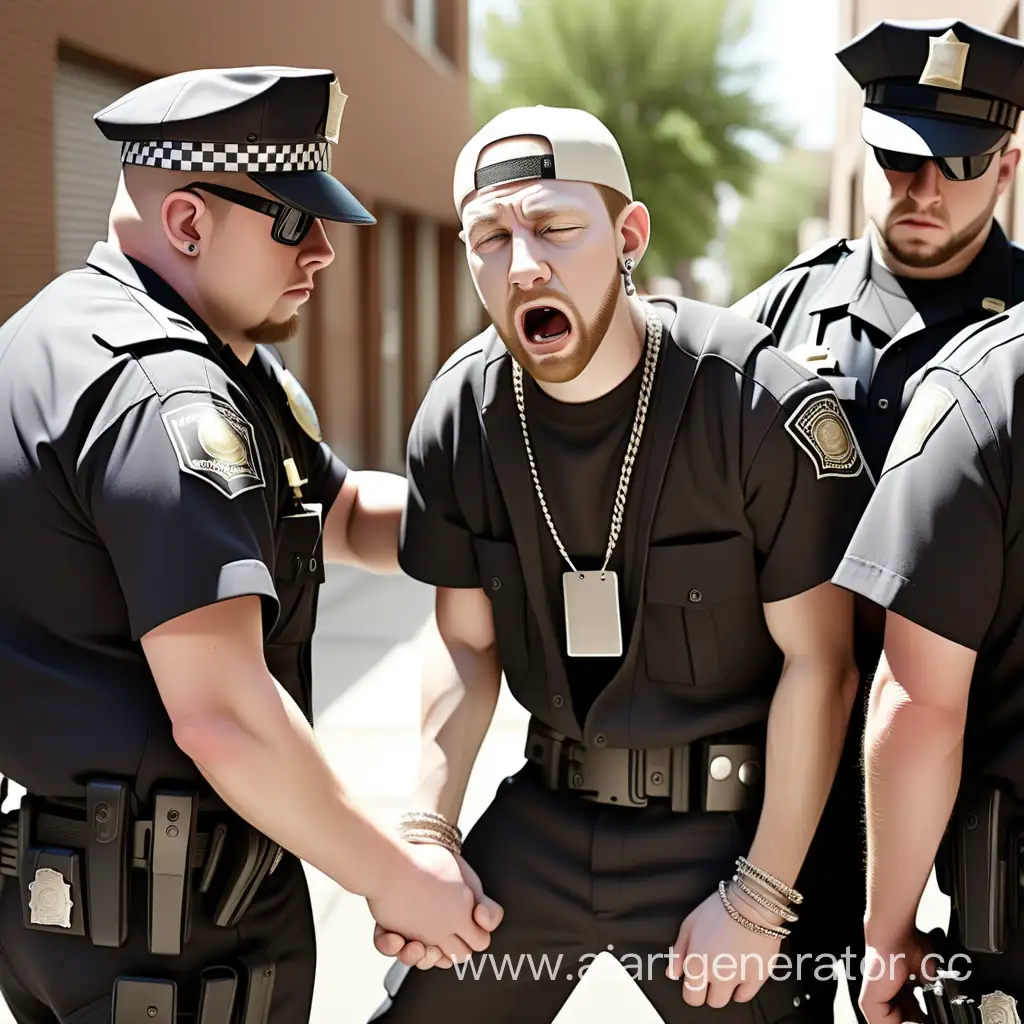 Caucasian Rapper Arrested by Police Officers in Urban Setting | AI Art ...