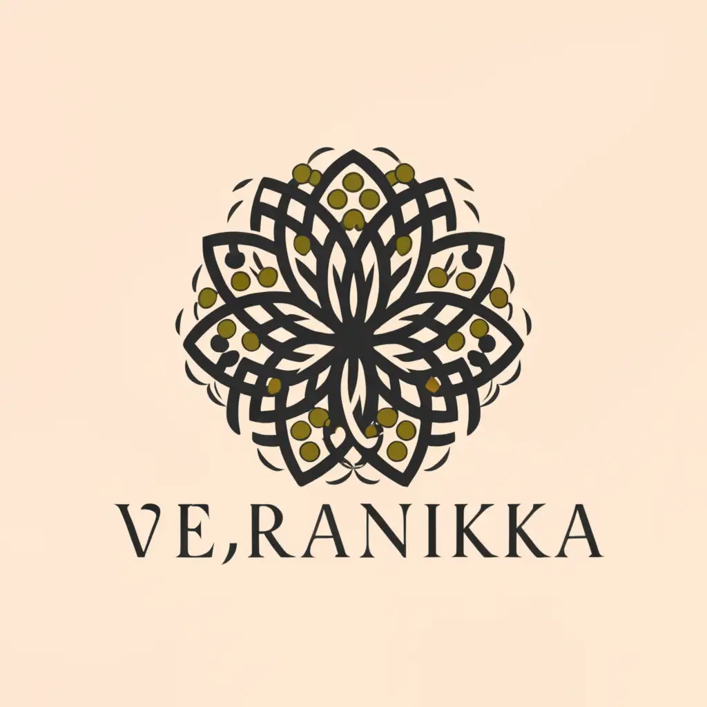 a logo design,with the text "Veranika", main symbol:flower,complex,be used in Education industry,clear background