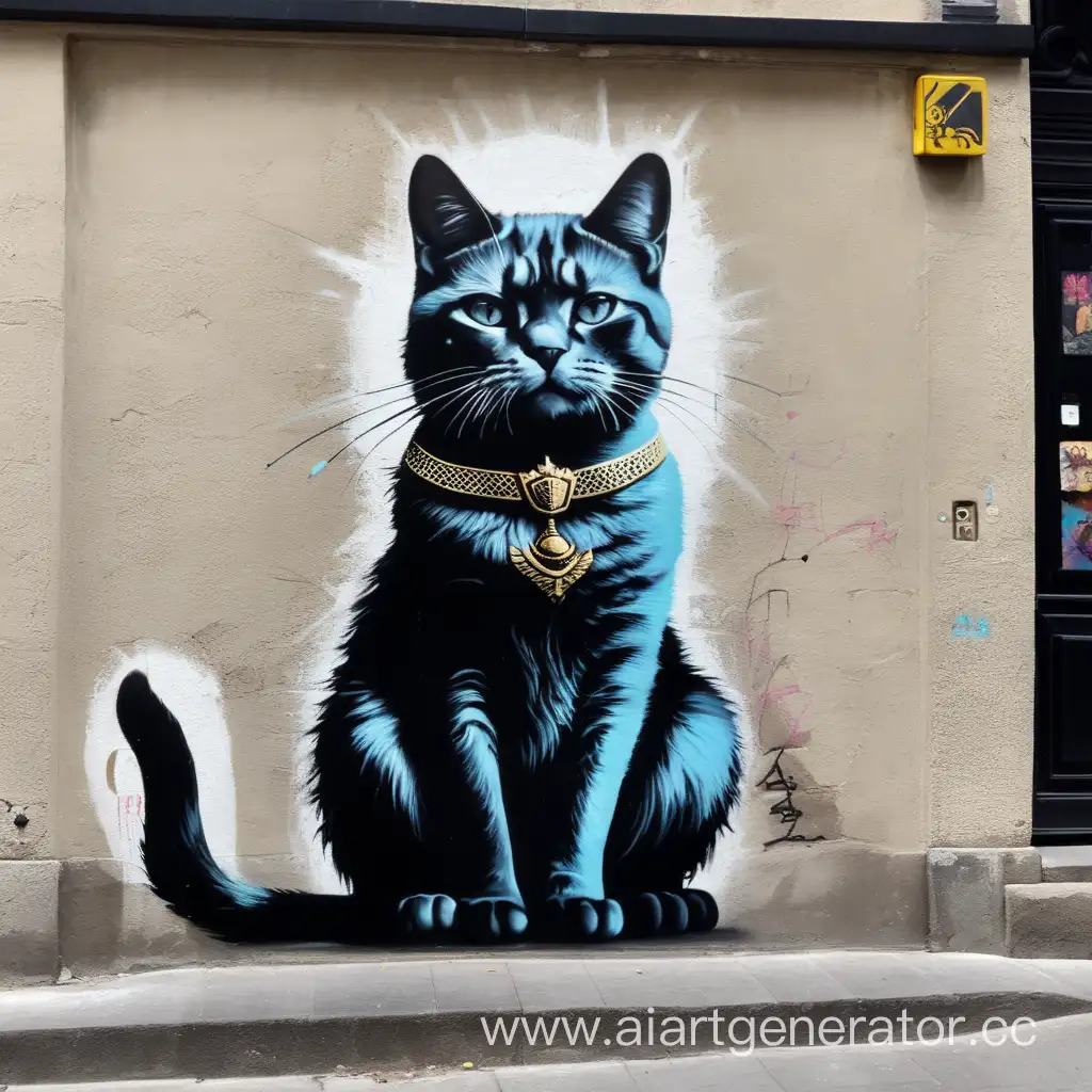 street art cat king