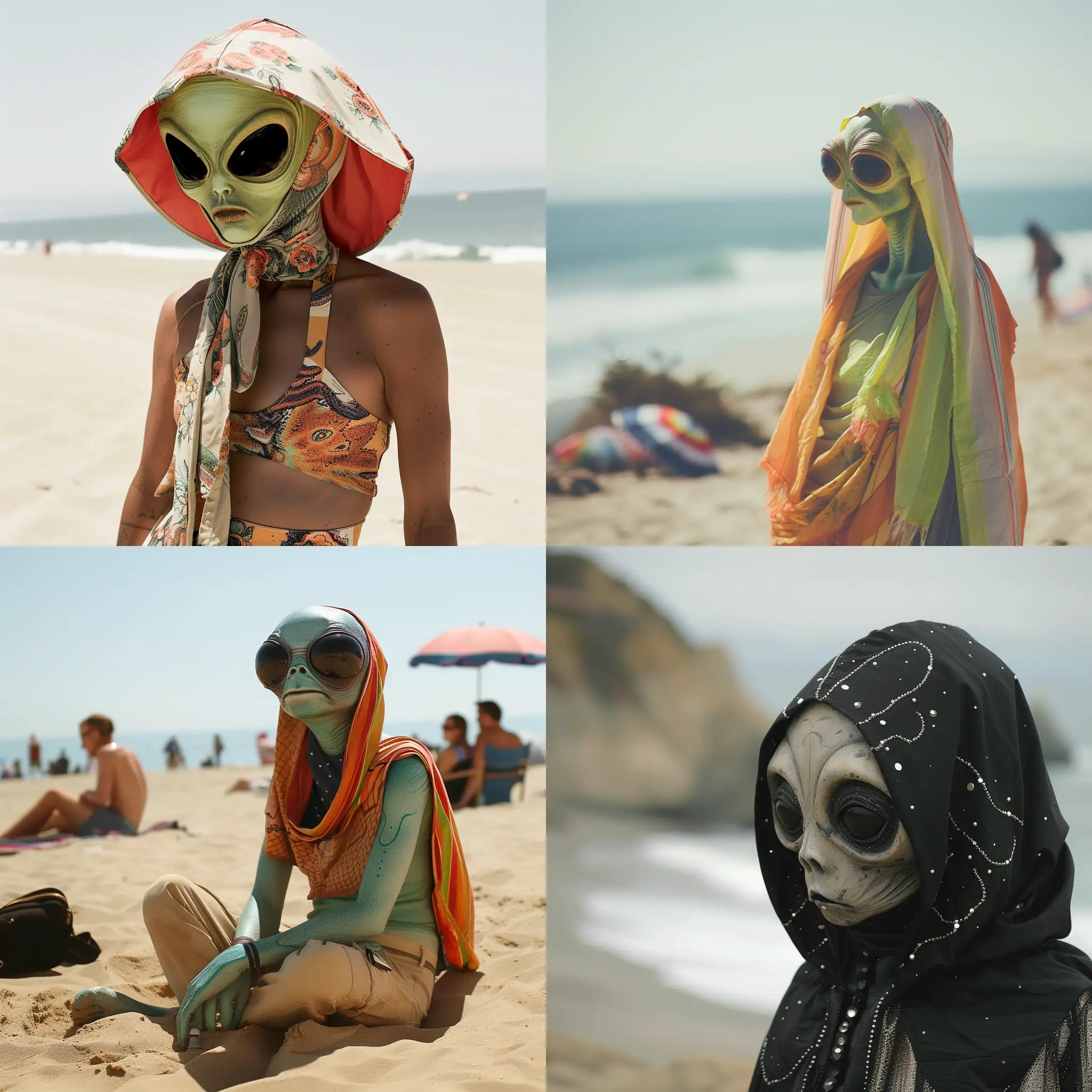 Sad allien California beach fashion