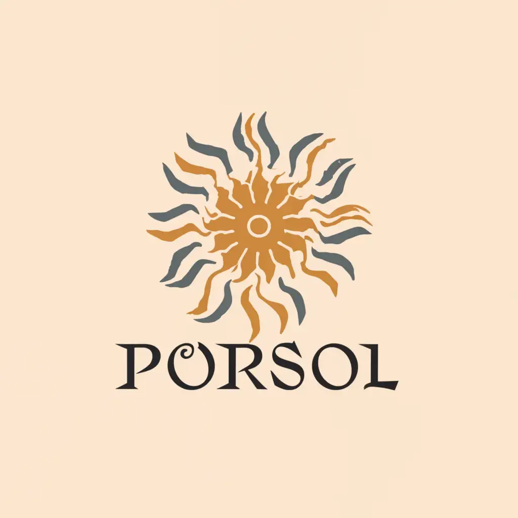 a logo design,with the text "pôrsol", main symbol:sun,Moderate,clear background