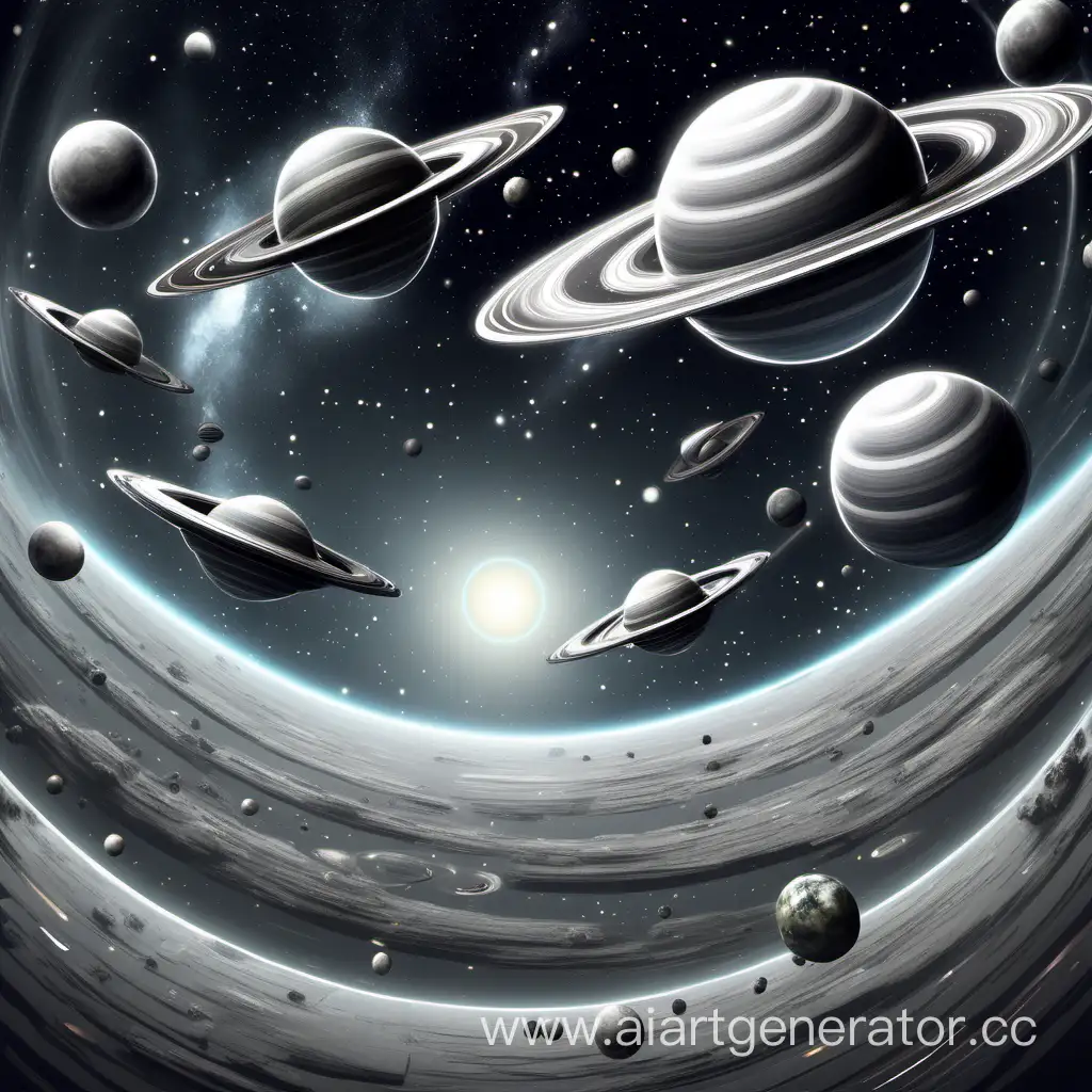 Interstellar-Scene-with-Planets-and-Flying-Saucers-in-Open-Cosmos