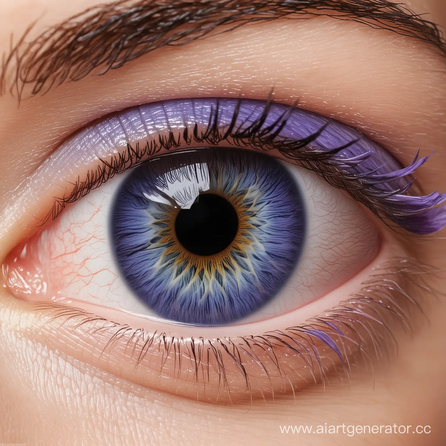 сгенерируй глаз с красивой радужкой от голубого к фиолетовому в пастельных цветах более минималистично
