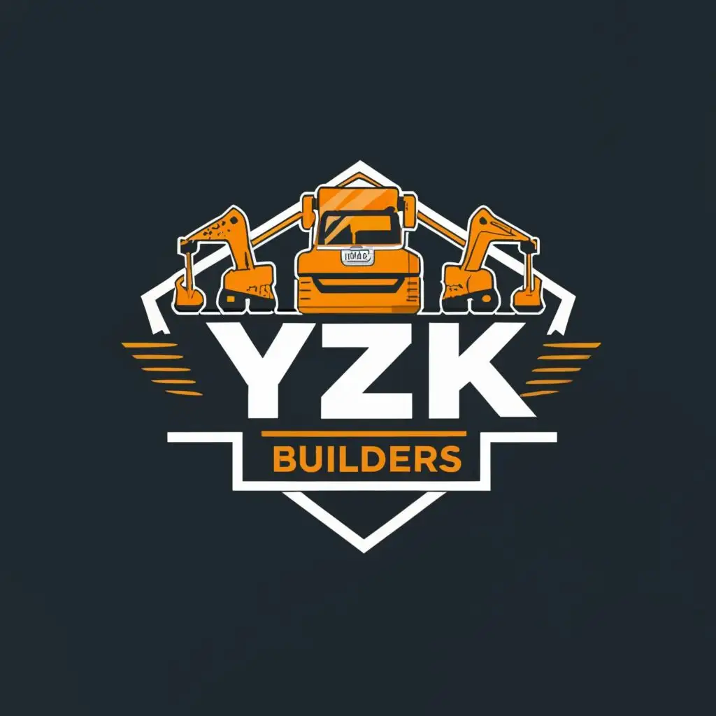 logo, EQUIPMENT, with the text "YZK BUILDERS", typography, be used in Construction industry