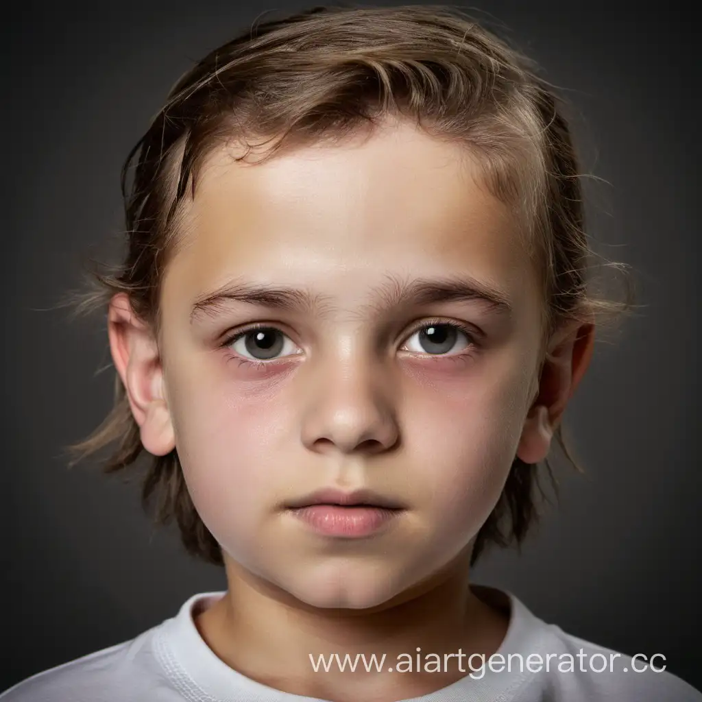 child european face 13 years old