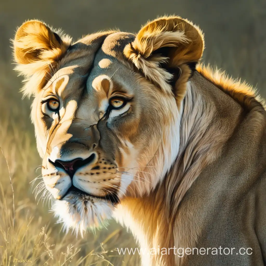 Majestic-Lioness-in-the-Serene-Morning-Light