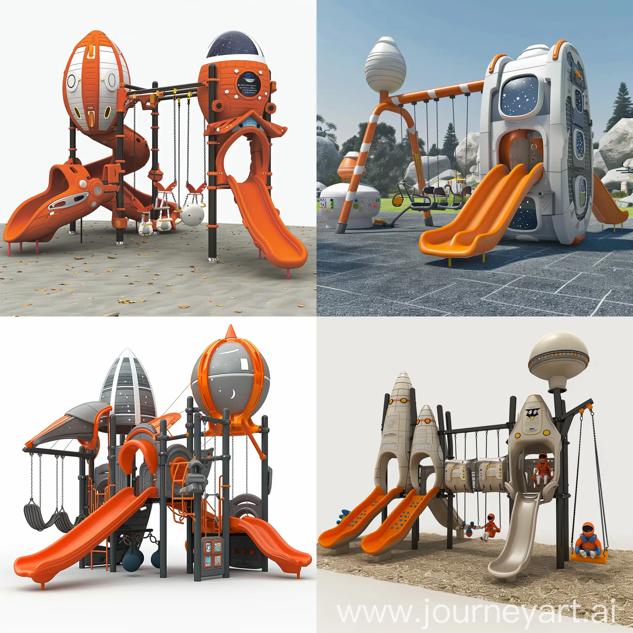 Futuristic-SpaceThemed-Childrens-Playground-with-Slide-Swings-and-Monkey-Bars