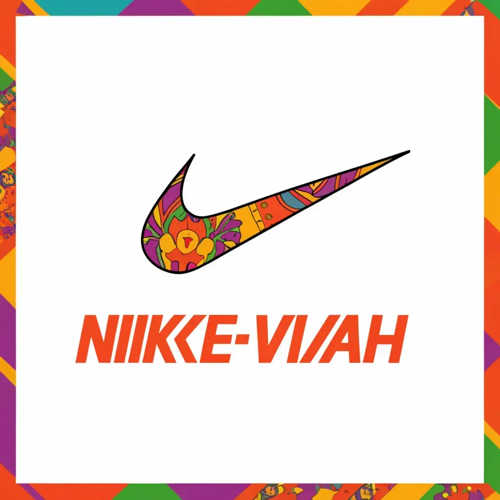 a logo design,with the text "Nike- Vivah", main symbol:Nike, Marriage, fusion of traditional elements like patterns, vibrant colors, beauty of Indian weddings and symbolism with Nike's iconic sports and fitness ethos.,Minimalistic,be used in Sports Fitness industry,clear background