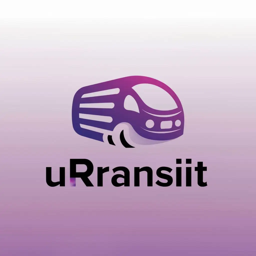 a logo design,with the text "UP Transit", main symbol:Bus is color purple,Moderate,be used in Travel industry,clear background