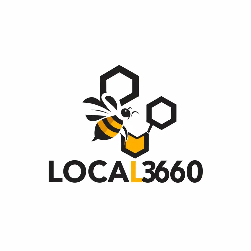 a logo design,with the text "Local360", main symbol:a honeybee or a map icon,Moderate,be used in Technology industry,clear background