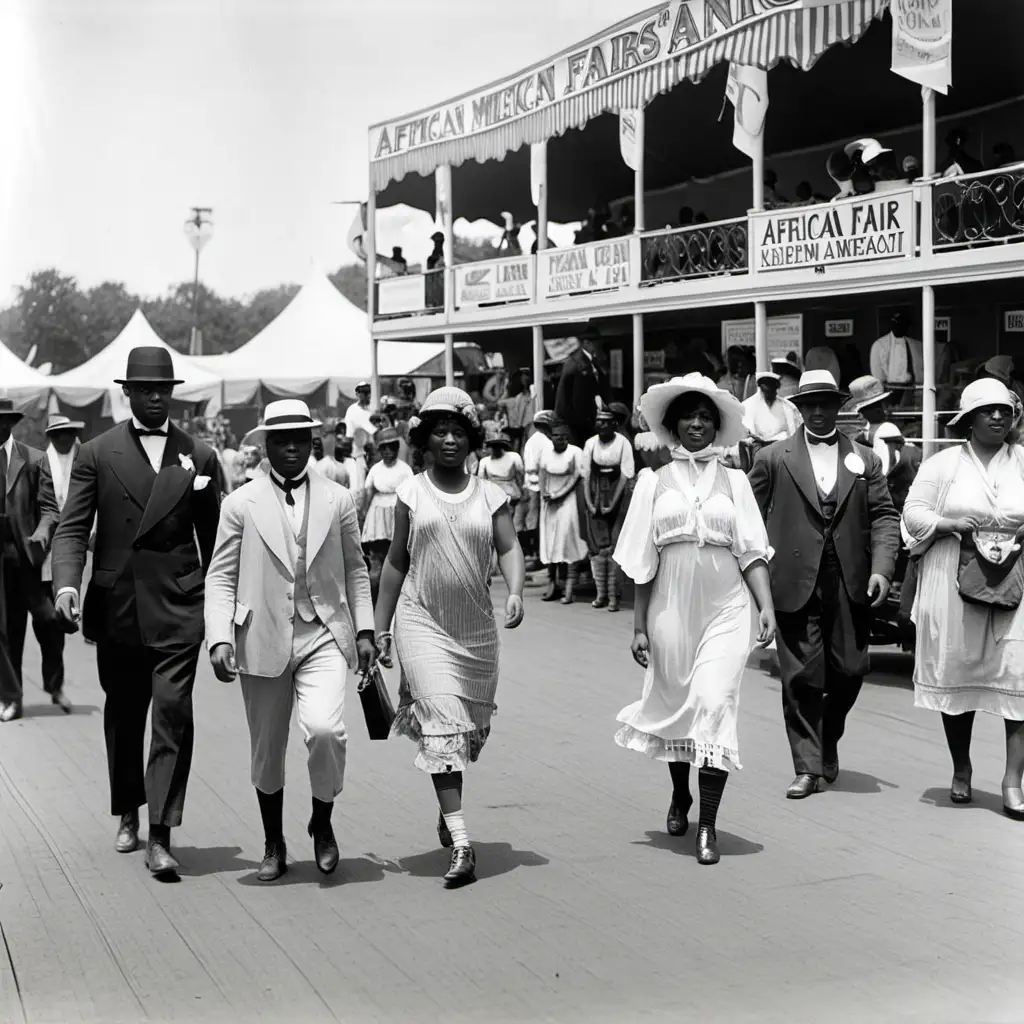Vibrant 1925 AfricanAmerican Fair Celebrating Community Joy