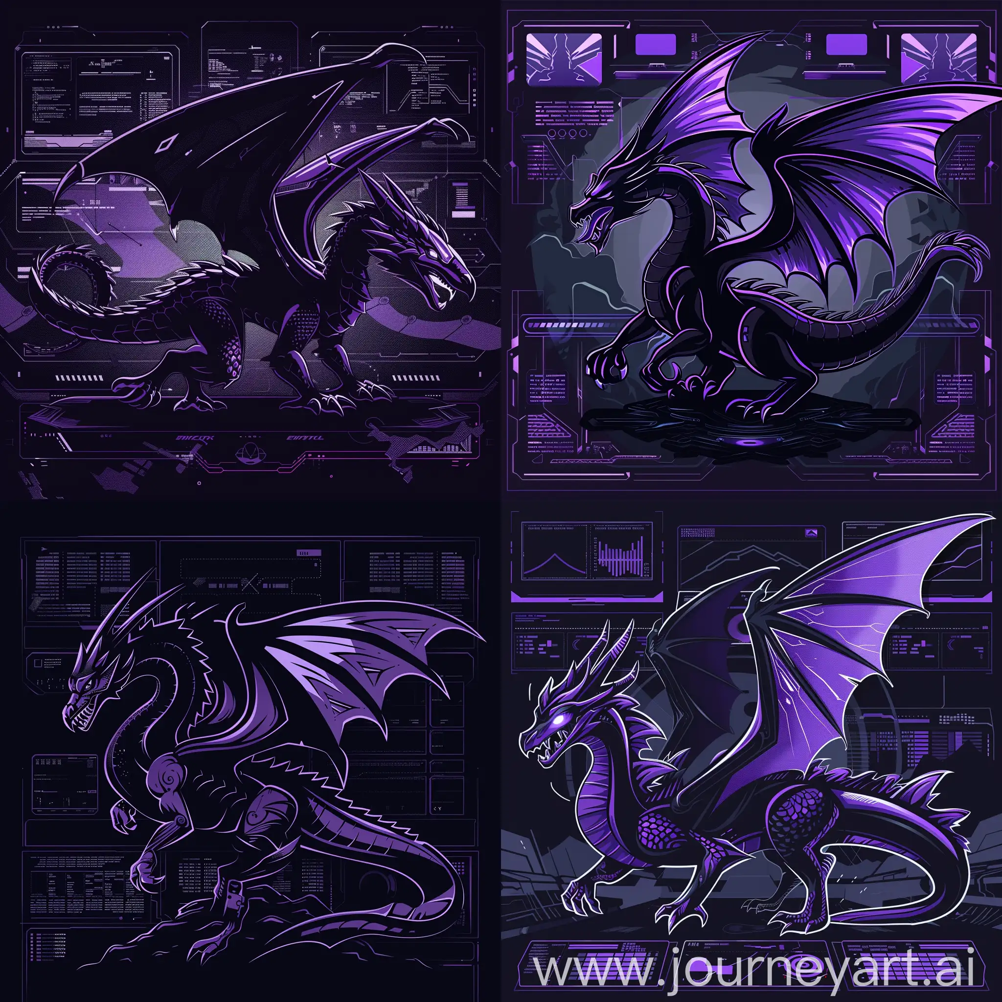 Epic-Minimalist-Cyber-Sports-Logo-with-BlackPurple-Dragon