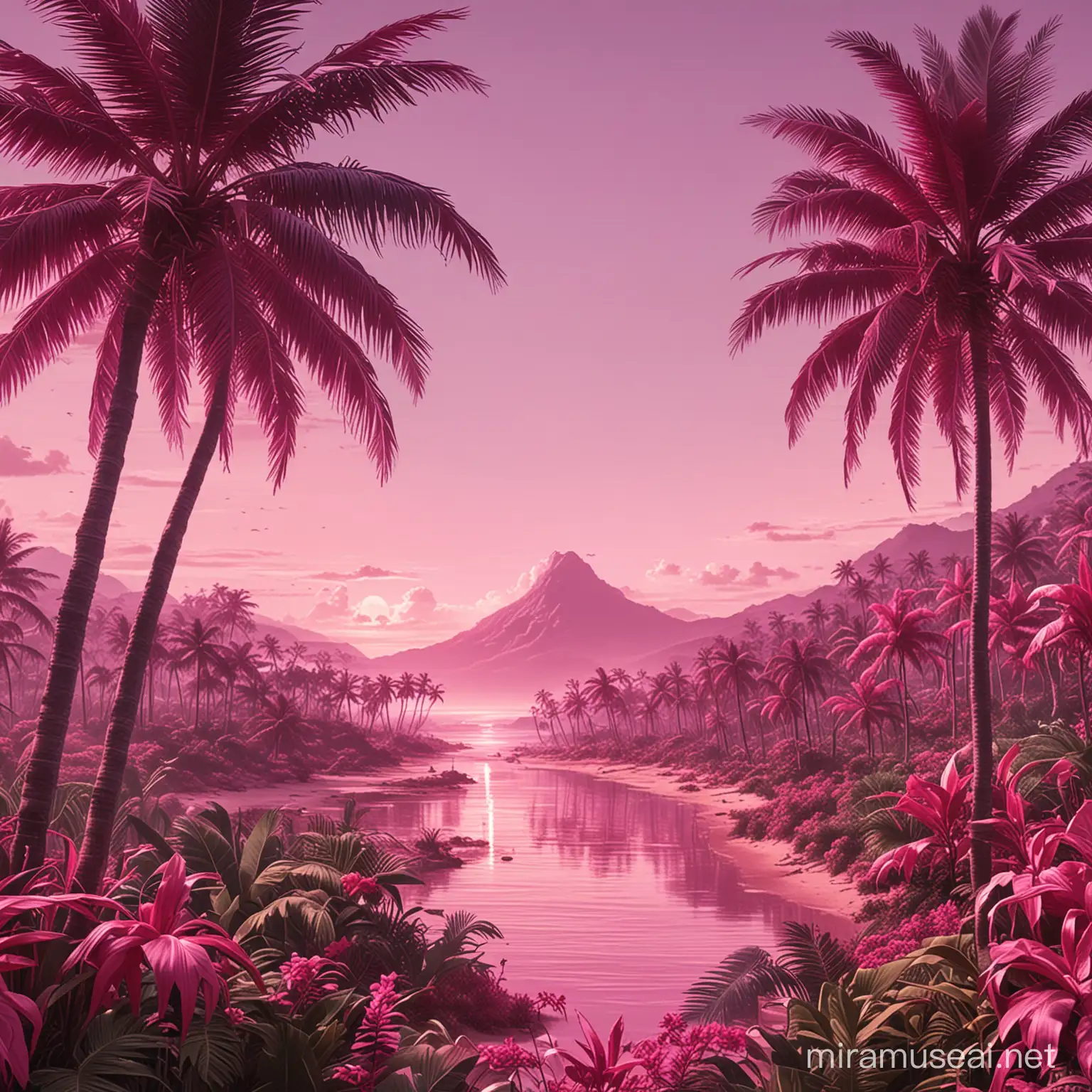 Vibrant Pink Tropical Economic Empire