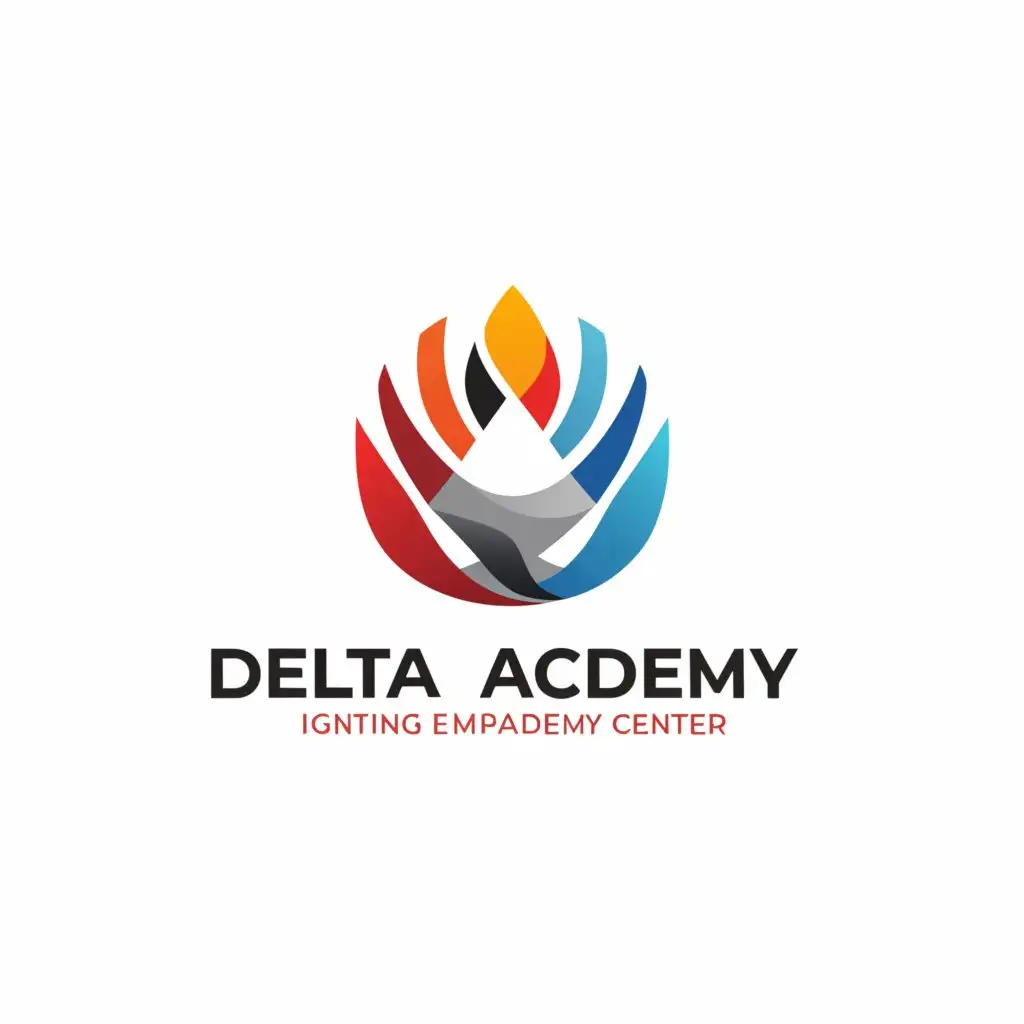 a logo design,with the text "Delta Academy center", main symbol:Igniting Minds, Empowering Futures: The Pursuit of Knowledge at Delta,complex,be used in Education industry,clear background
