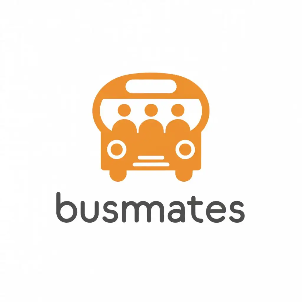 a logo design,with the text "BusMates", main symbol:bus, mates, school, tracking, app,Minimalistic,be used in Technology industry,clear background