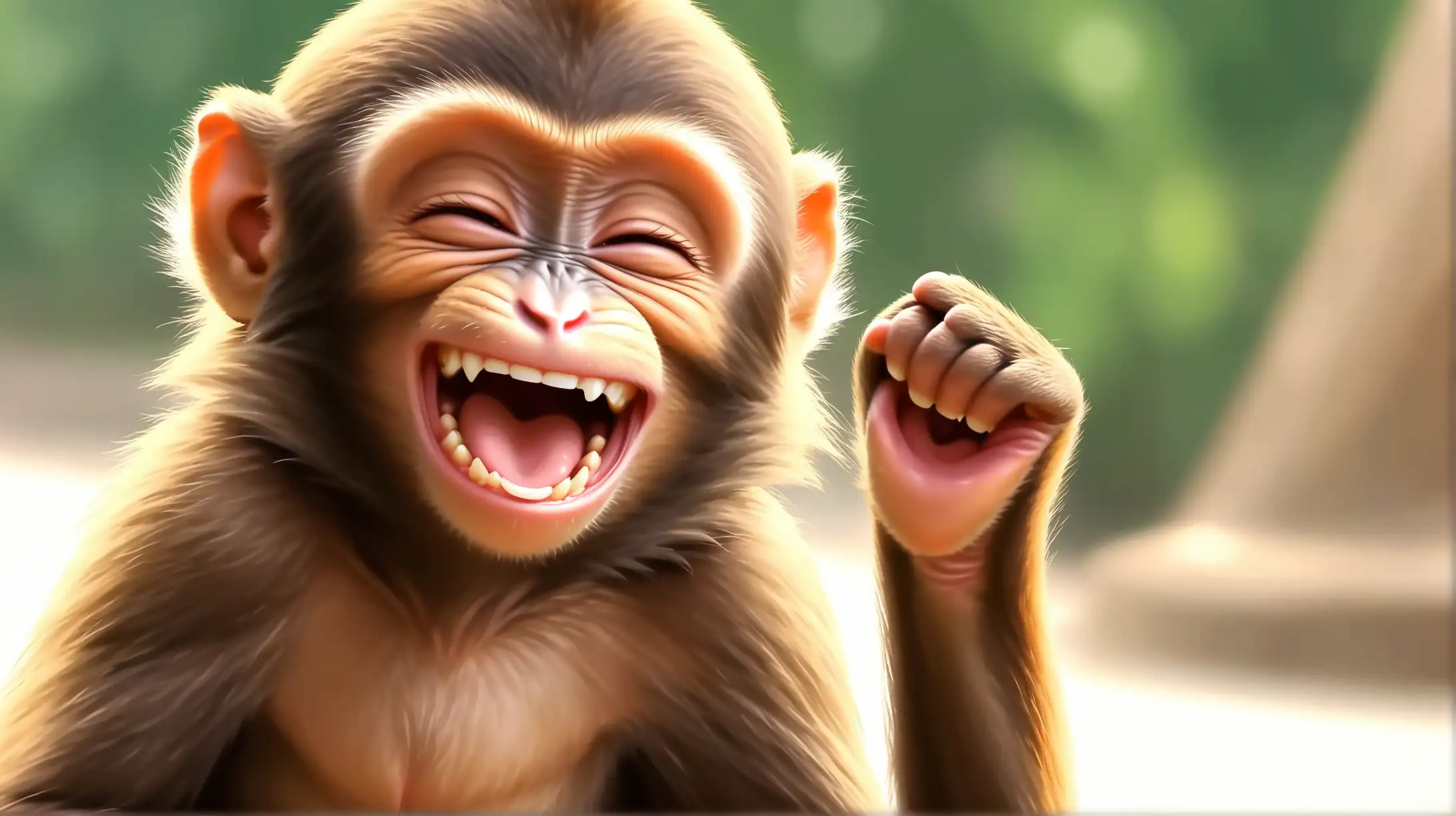 A monkey Laughing extremely hilarious  