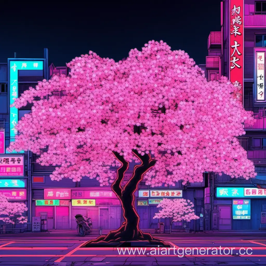 Neon-Sakura-Blossoms-in-Vibrant-Urban-Lights