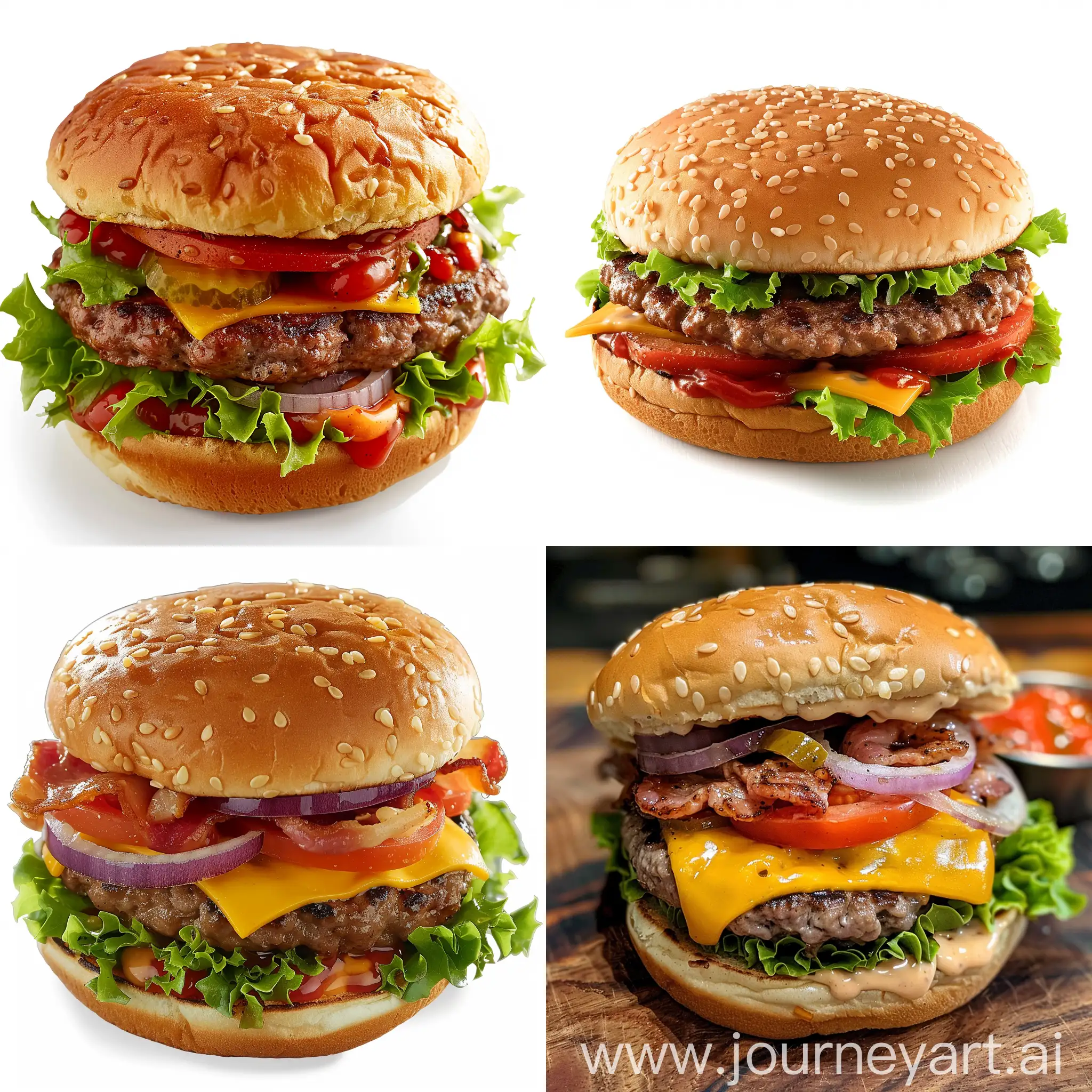 Delicious-Hamburger-on-Checkered-Background