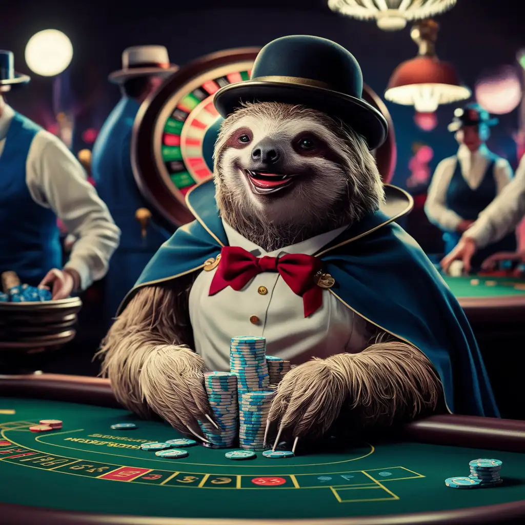 Sloth-Laughing-and-Playing-at-the-Casino