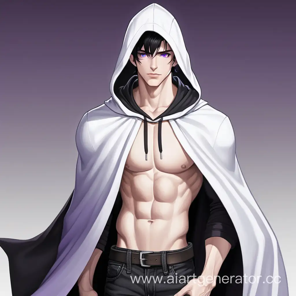 Stylish-Pale-Young-Man-in-Black-Cloak-and-Violet-Eyes
