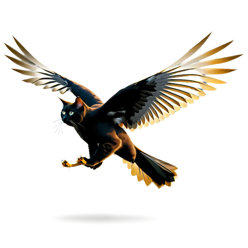 Flying-Cat-with-Beak-and-Wings-Stunning-PNG-Image-Creation-for-Creative-Projects