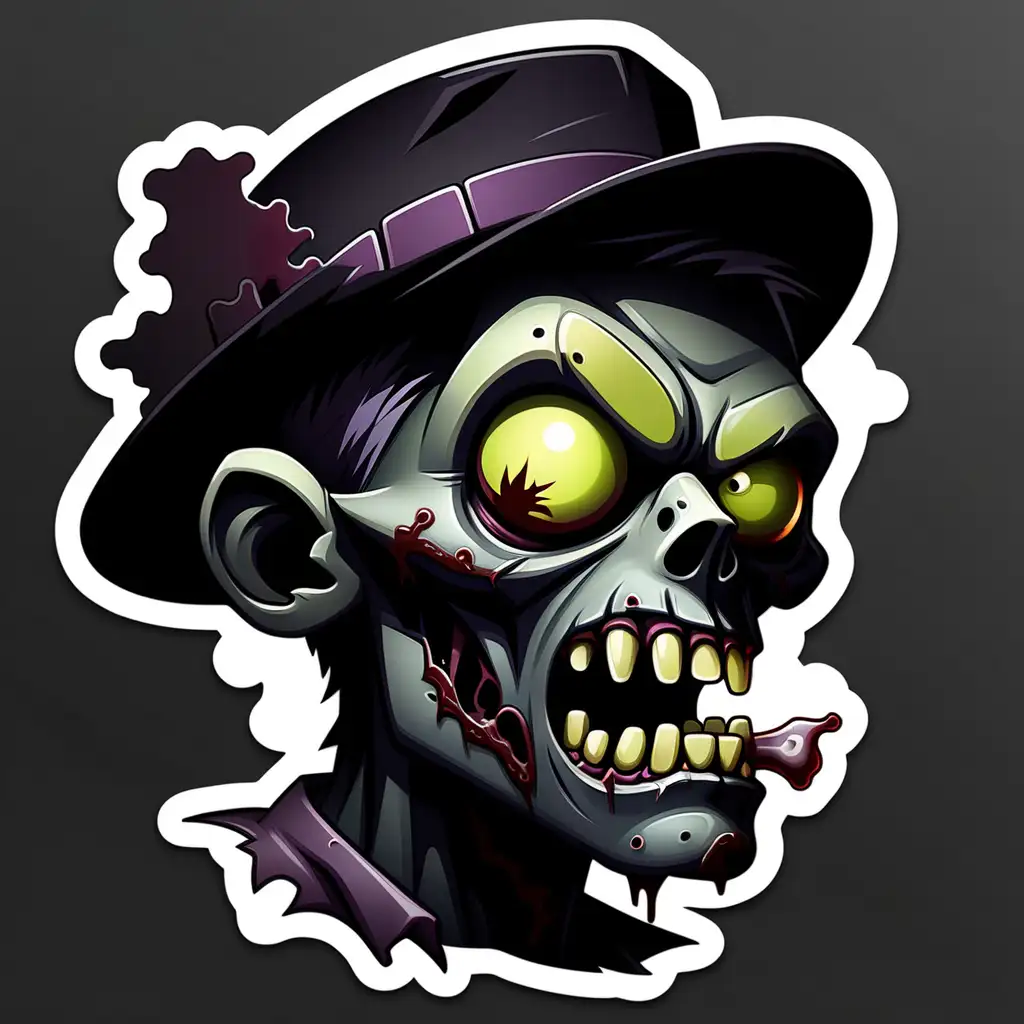 Eerie Black Shadow Zombie Sticker Icon