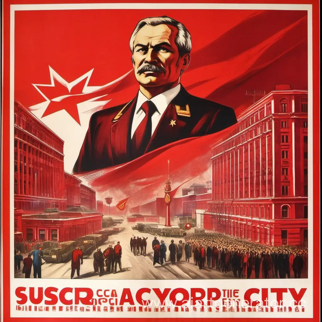 Red-Poster-in-Soviet-Union-Featuring-the-Mayor-of-the-City