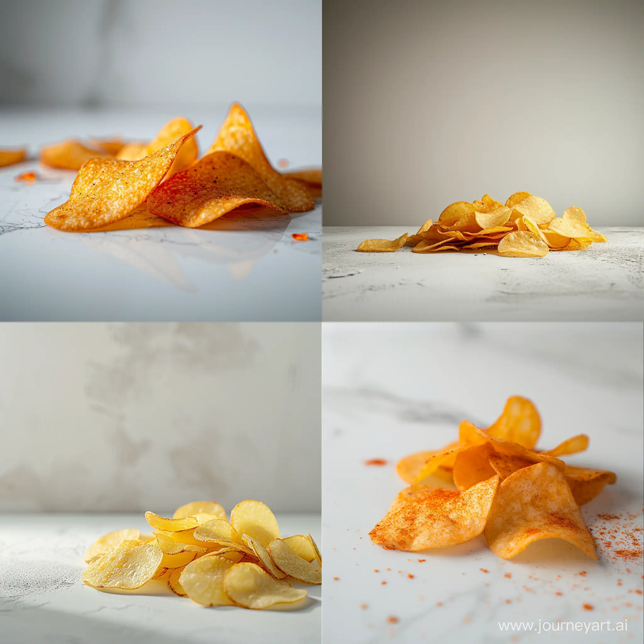 Exquisite-Promotional-Photography-Chips-Display-on-White-Table