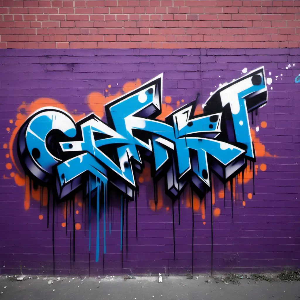 Colorful Graffiti Wand Painting Urban Landscape
