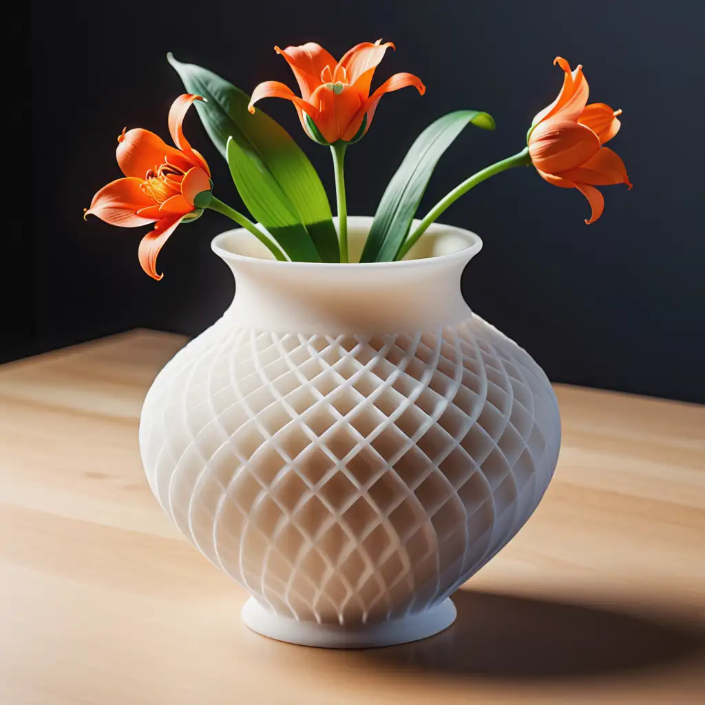 Colorful 3D Printed Flower Vase Vibrant Botanical Home Decor
