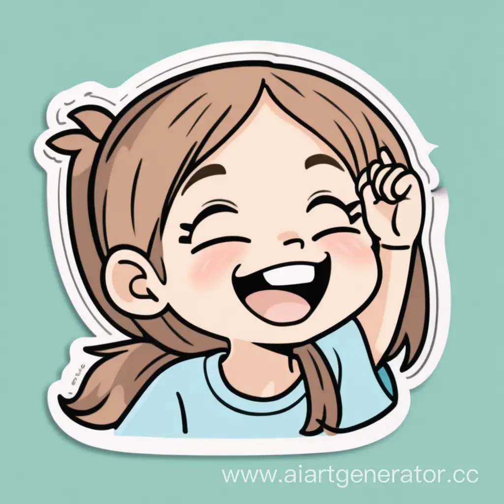 Joyful-Girl-Waking-Up-with-a-Happy-Smile-Sticker-for-Presentation