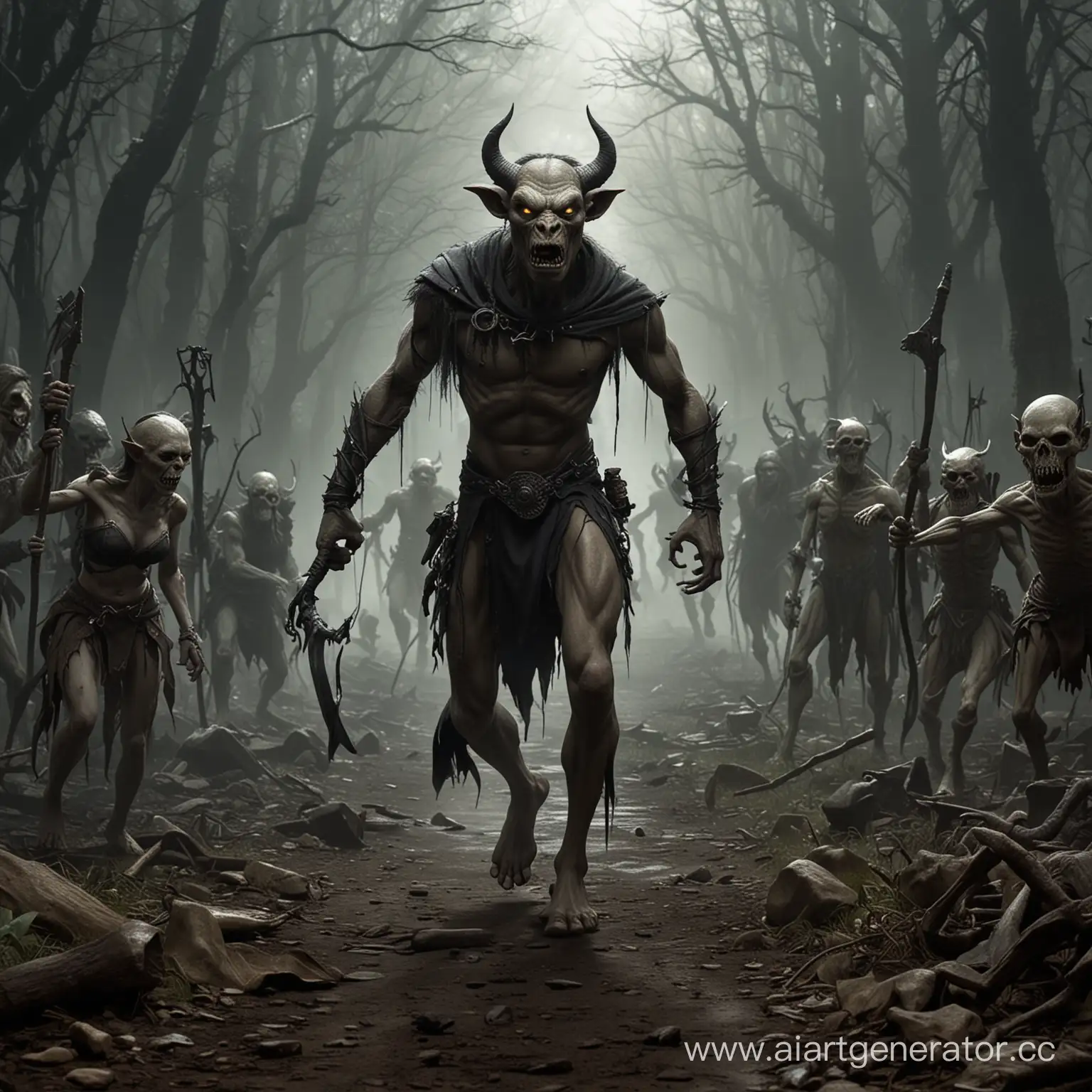 Terrifying-Goblin-Rampage-in-Dark-Dungeon-Women-Fleeing-in-Fear