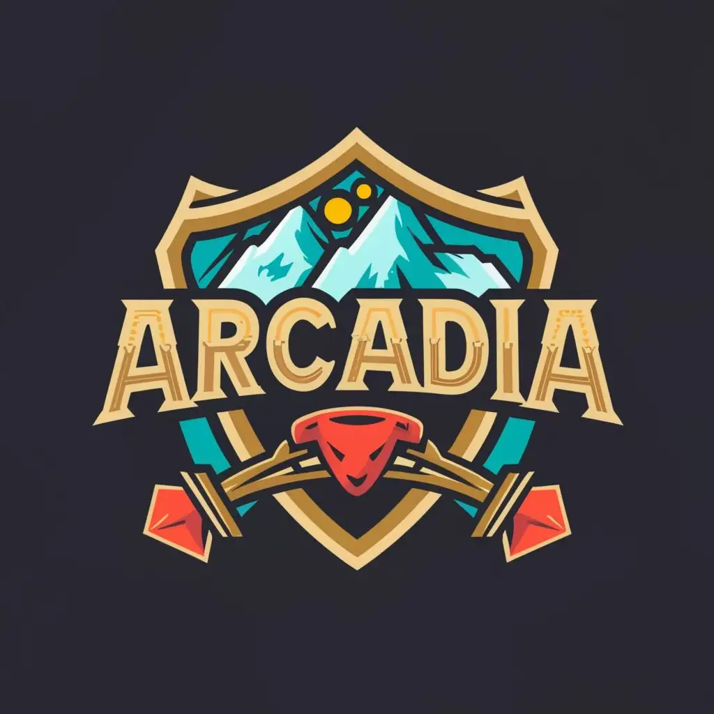 logo, Gaming, adventure, with the text "Arcadia", typography, be used in Internet industry