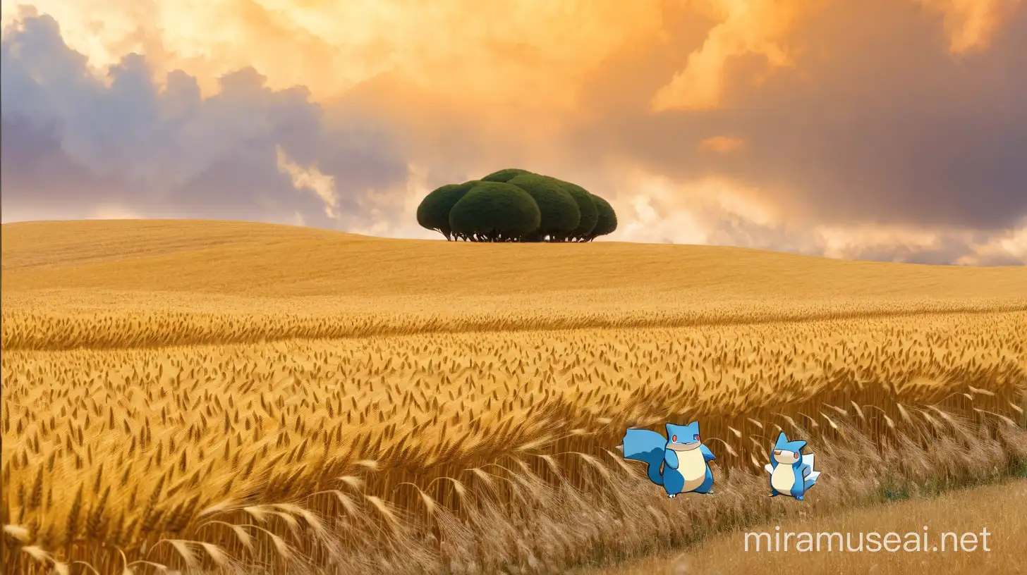 The poses lend themselves to Vulpix looking in awe at Ninetales' beauty.
I imagine them in a sort of golden wheat field. Think tuscan countryside. This can be an abstract vision I think.
The pokemon cannot be "in" a scene but you can pretend they are stickers on a scene if that makes sense.
I would like to be inspired by the snorlax / munchlax layout we did a while back, attached images and got you their Pokedex number above.

