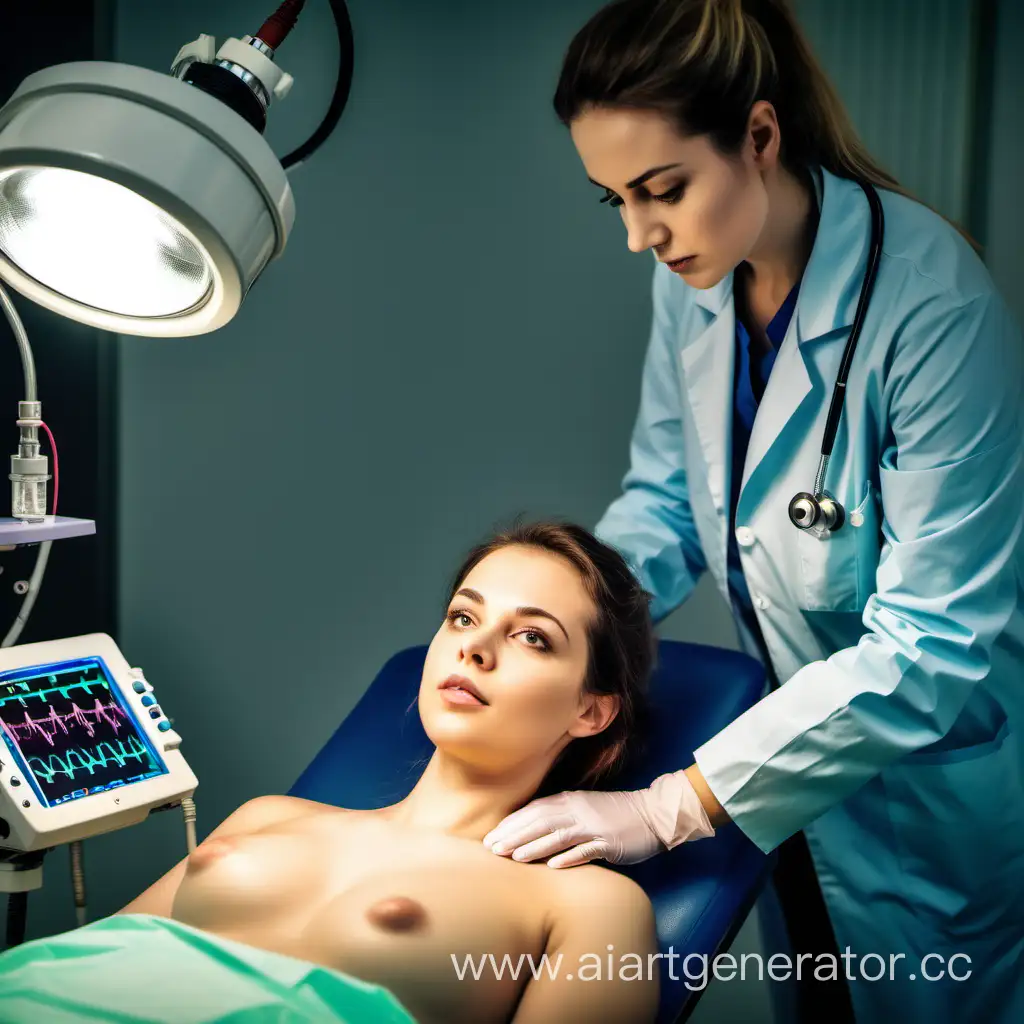 Medical-Examination-Doctor-Conducts-EKG-Procedure-on-Young-Woman-in-Laboratory