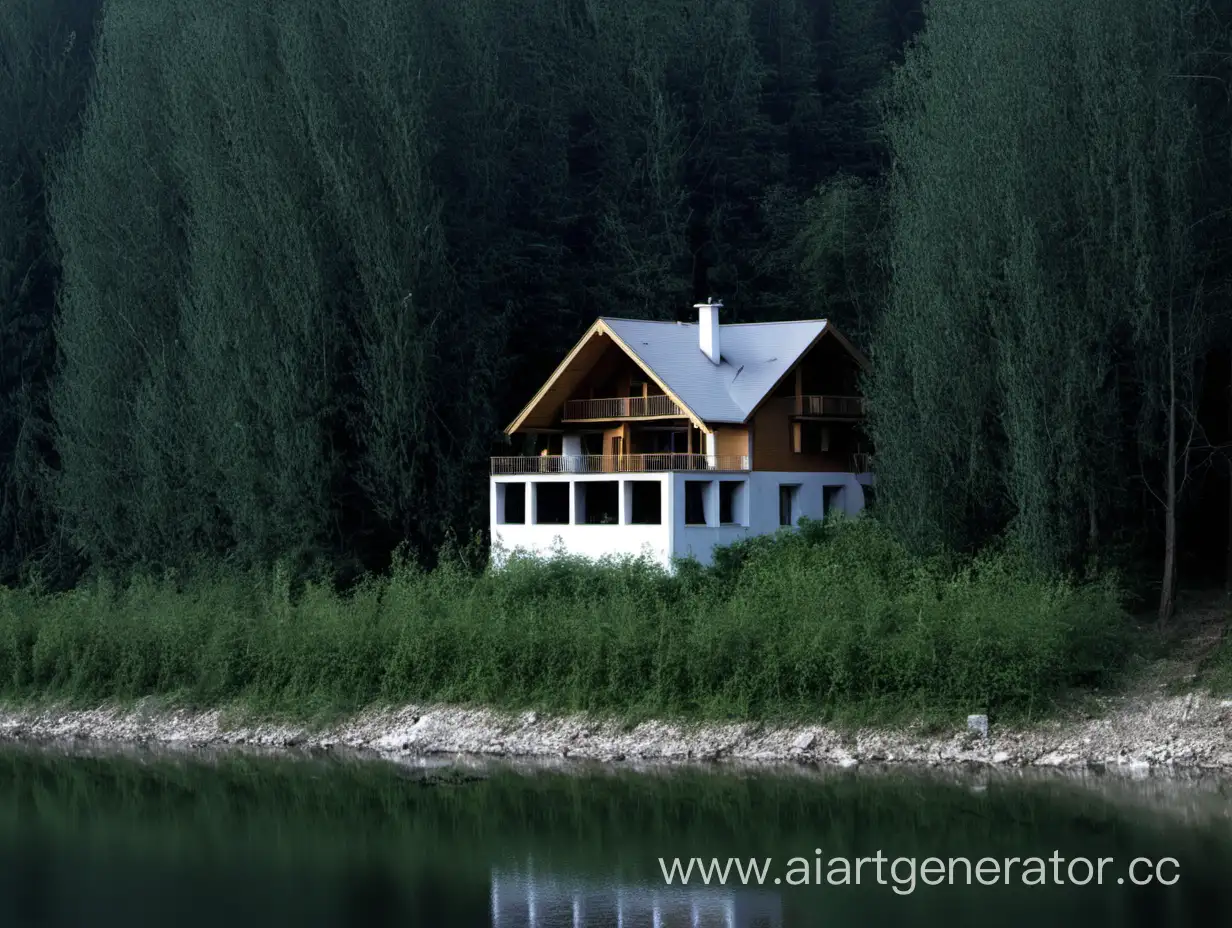 Riverside-Cabin-Surrounded-by-Lush-Forest