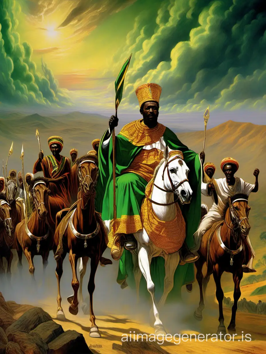 Ethiopian-King-Menelik-II-Leading-Forces-in-Adwa-War-Oil-Painting